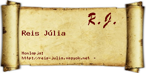 Reis Júlia névjegykártya